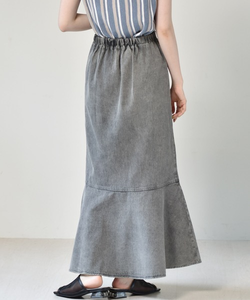 RETRO GIRL(レトロガール)の「マーメイドツイルスカート(デニムスカート・レディース・ケミカルウォッシュ/アイボリー/ブラック・FREE)」の13枚目の写真