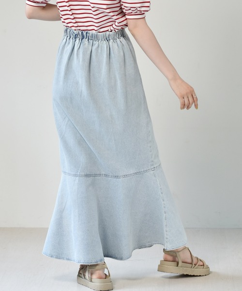 RETRO GIRL(レトロガール)の「マーメイドツイルスカート(デニムスカート・レディース・ケミカルウォッシュ/アイボリー/ブラック・FREE)」の15枚目の写真