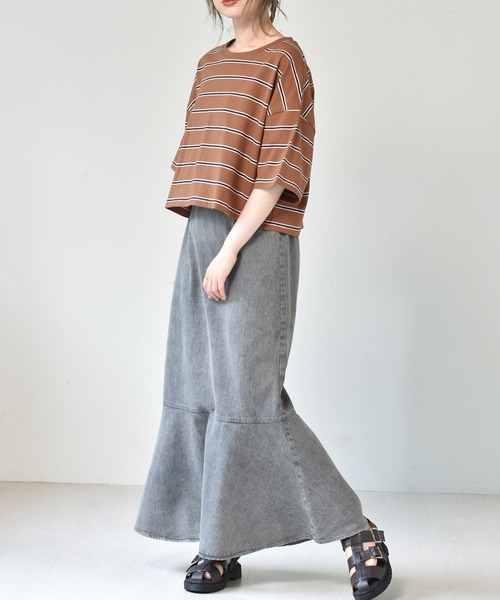 RETRO GIRL(レトロガール)の「マーメイドツイルスカート(デニムスカート・レディース・ケミカルウォッシュ/アイボリー/ブラック・FREE)」の19枚目の写真