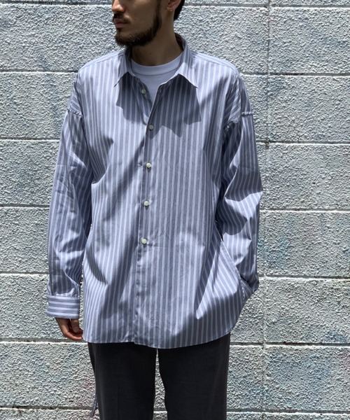 Toironier（トワロニエ）の「Toironier/トワロニエ/ストライプルーズシャツ(レギュラーフィット)（シャツ/ブラウス・メンズ・ネイビー・0）」の16枚目の写真