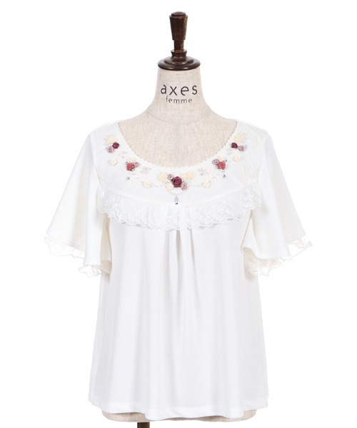 axes femme(アクシーズファム)の「ローズガーデンフリル袖PO(Tシャツ/カットソー・レディース・ラベンダー/ネイビー/キナリ・MEDIUM)」の13枚目の写真