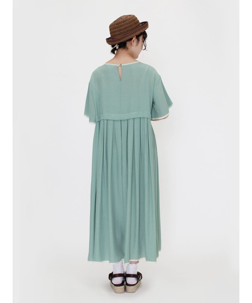ehka sopo（エヘカソポ）の「配色パイピングワンピース（ワンピース・レディース・ミント/ブルー/ブラウン・ﾌﾘ-）」の8枚目の写真