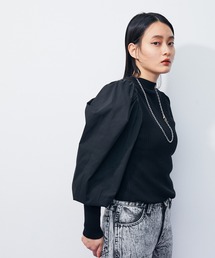 ADAM ET ROPE' | ファブリックコンビフォルムスリーブニット(ニット/セーター)