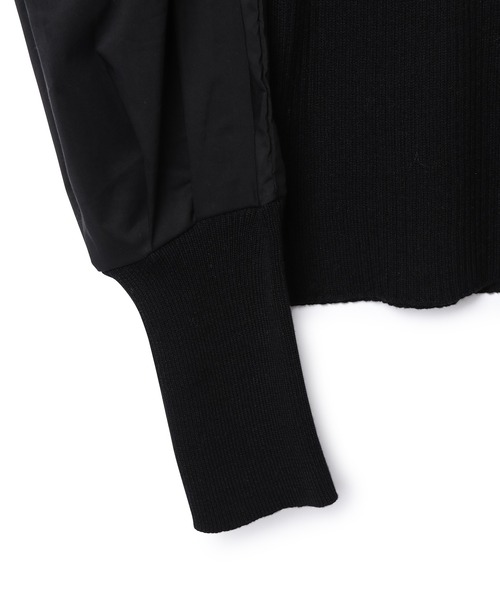 ADAM ET ROPE'（アダムエロペ）の「ファブリックコンビフォルムスリーブニット（ニット/セーター・レディース・ブラック/ベージュ・FREE）」の10枚目の写真