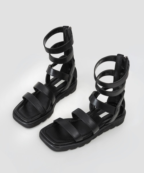 FOLLOWIN(フォロウィン)の「ストラップグラディエイターフラットサンダル(サンダル・レディース・ブラック/ブラウン・23.0cm/24.0cm/25.0cm)」の13枚目の写真