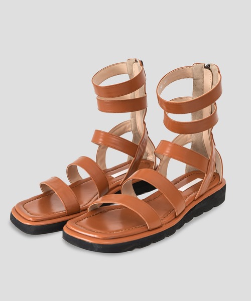 FOLLOWIN(フォロウィン)の「ストラップグラディエイターフラットサンダル(サンダル・レディース・ブラック/ブラウン・23.0cm/24.0cm/25.0cm)」の17枚目の写真