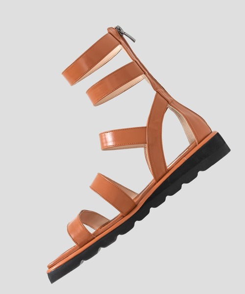 FOLLOWIN(フォロウィン)の「ストラップグラディエイターフラットサンダル(サンダル・レディース・ブラック/ブラウン・23.0cm/24.0cm/25.0cm)」の19枚目の写真