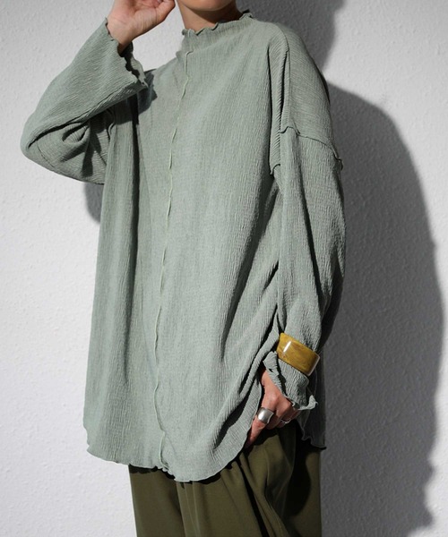 antiqua(アンティカ)の「楊柳生地シアートップス(Tシャツ/カットソー・レディース・ブラック/ブルー/ミント/アイボリー・FREE)」の17枚目の写真