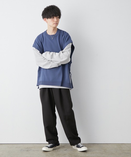 JUNRED（ジュンレッド）の「【こめ×JUNRed】サイドベルト ルーズベスト（ベスト・メンズ・ブルー系その他4/ベージュ系その他・M/L）」の14枚目の写真