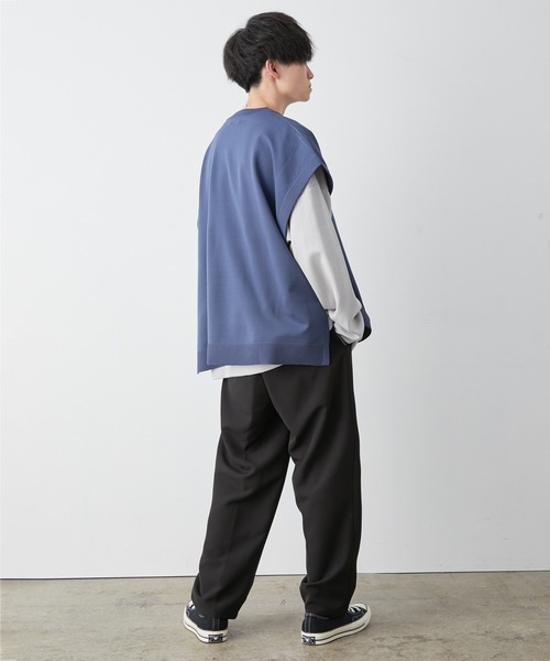 JUNRED（ジュンレッド）の「【こめ×JUNRed】サイドベルト ルーズベスト（ベスト・メンズ・ブルー系その他4/ベージュ系その他・M/L）」の16枚目の写真