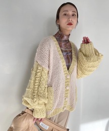 【SANSeLF】 Se original bicolor knit cardigan sanw21a026