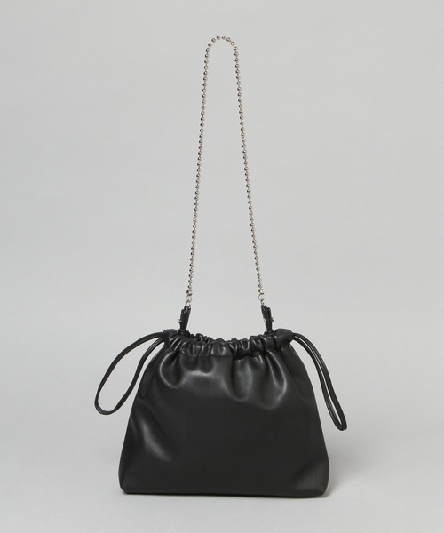 HARE（ハレ）の「シンセティックレザーキンチャクバッグ(HARE)（ショルダーバッグ・レディース・ブラック・FREE）」の7枚目の写真