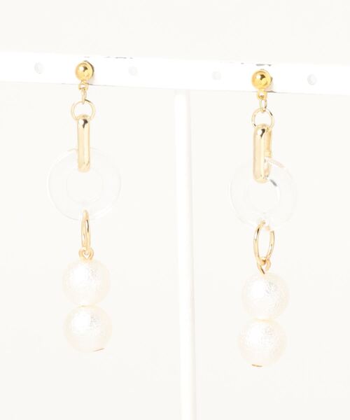 tone(トーン)の「【-lensa-】クリアリング×コットンパールの小ぶりピアス(MA)(ピアス(両耳用)・レディース・ゴールド・FREE)」の9枚目の写真