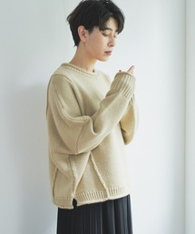 クルーネック ニットワイドプルオーバー