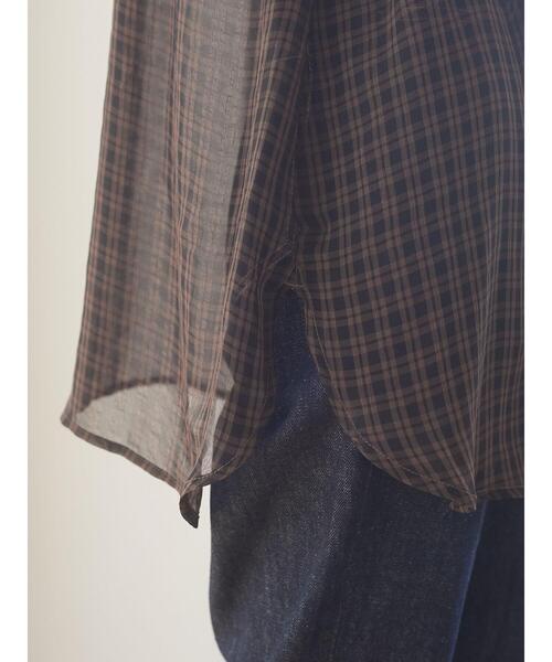 Sugar spoon（シュガースプーン）の「・SUGAR SPOON チェックラッフルチュニック＊（シャツ/ブラウス・レディース・ブラック/ベージュ/ブラウン・FREE）」の7枚目の写真