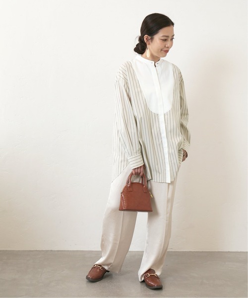 Simplicite(サンプリシテ)の「クレリック ブザム シャツ(シャツ/ブラウス・レディース・ベージュ/ブルー系その他・FREE)」の12枚目の写真