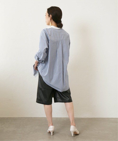 Simplicite(サンプリシテ)の「クレリック ブザム シャツ(シャツ/ブラウス・レディース・ベージュ/ブルー系その他・FREE)」の13枚目の写真