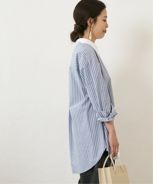 Simplicite(サンプリシテ)の「クレリック ブザム シャツ(シャツ/ブラウス・レディース・ベージュ/ブルー系その他・FREE)」の22枚目の写真