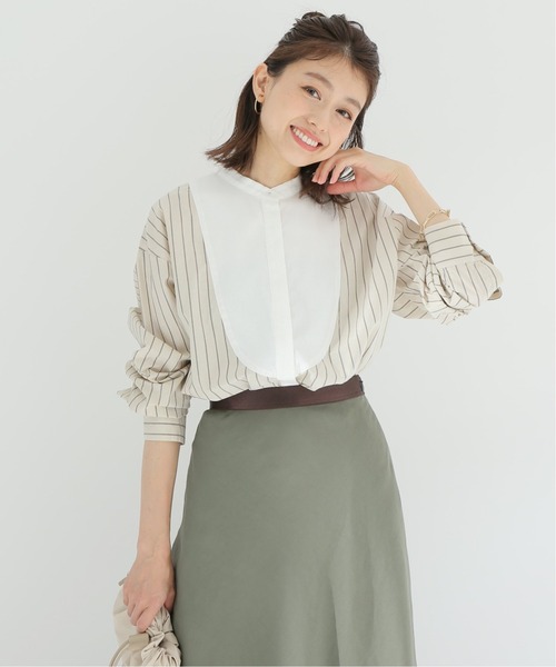 Simplicite(サンプリシテ)の「クレリック ブザム シャツ(シャツ/ブラウス・レディース・ベージュ/ブルー系その他・FREE)」の18枚目の写真