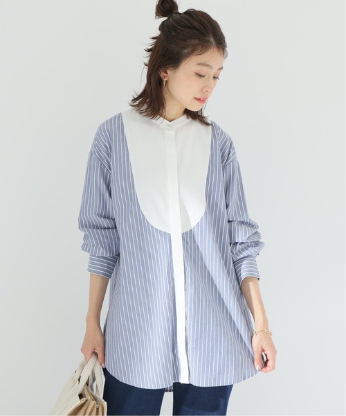 Simplicite(サンプリシテ)の「クレリック ブザム シャツ(シャツ/ブラウス・レディース・ベージュ/ブルー系その他・FREE)」の9枚目の写真