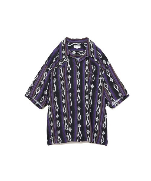 AMERICAN RAG CIE（アメリカンラグシー）の「イカットプリントウエスタンカウボーイオープンカラーシャツ（シャツ/ブラウス・メンズ・ブラック/オレンジ・L/M）」の3枚目の写真