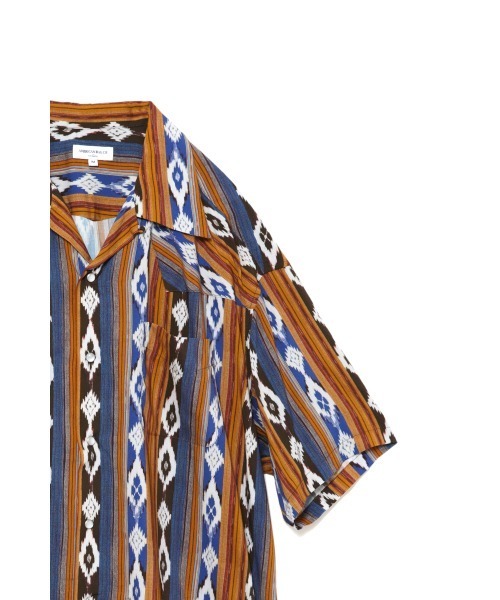 AMERICAN RAG CIE（アメリカンラグシー）の「イカットプリントウエスタンカウボーイオープンカラーシャツ（シャツ/ブラウス・メンズ・ブラック/オレンジ・L/M）」の9枚目の写真