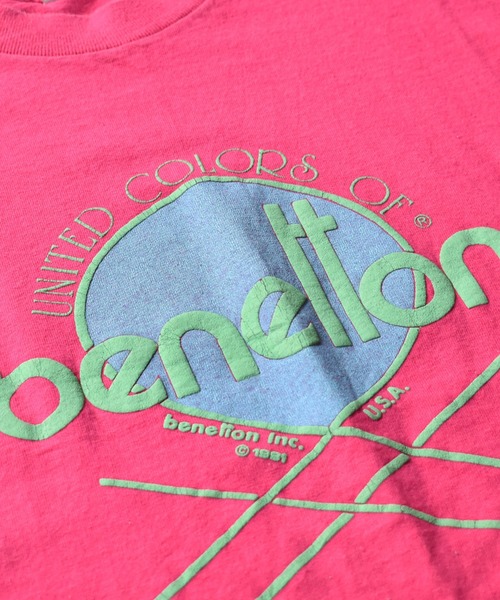 BENETTON (UNITED COLORS OF BENETTON)（ベネトンユナイテッドカラーズオブベネトン）の「【ヴィンテージ古着】90's BENETTON / ベネトン ロゴプリントＴシャツ USA製（Tシャツ/カットソー・メンズ・ピンク・LARGE）」の5枚目の写真