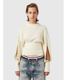 DIESEL | レディース ニット ドロップショルダー ベルト プルオーバー セーター(ニット/セーター)