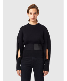 DIESEL | レディース ニット ドロップショルダー ベルト プルオーバー セーター(ニット/セーター)