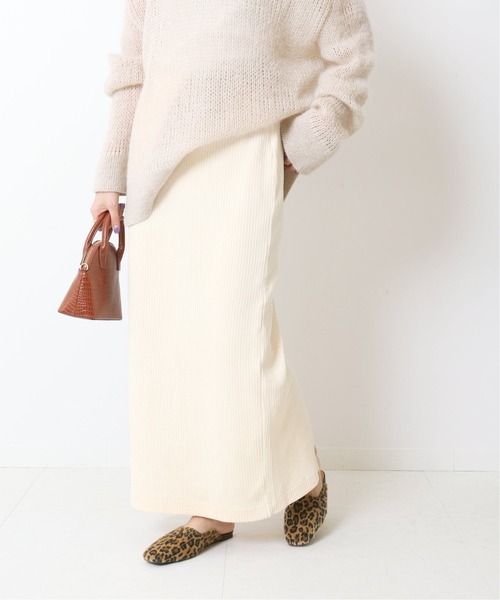 Simplicite（サンプリシテ）の「コーデュロイタイトロングスカート◆（スカート・レディース・ホワイト/ブラック/パープル・FREE）」の12枚目の写真