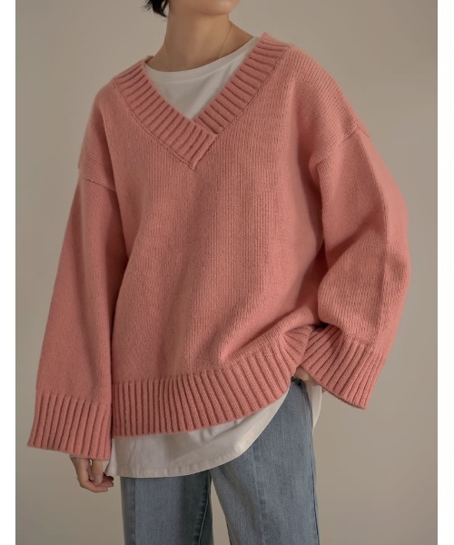 Re:EDIT（リエディ）の「モヘアタッチカラーニット（ニット/セーター・レディース・ピンク/レッド/グリーン/ブルー/イエロー・MEDIUM/LARGE）」の4枚目の写真