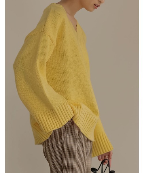 Re:EDIT（リエディ）の「モヘアタッチカラーニット（ニット/セーター・レディース・ピンク/レッド/グリーン/ブルー/イエロー・MEDIUM/LARGE）」の3枚目の写真