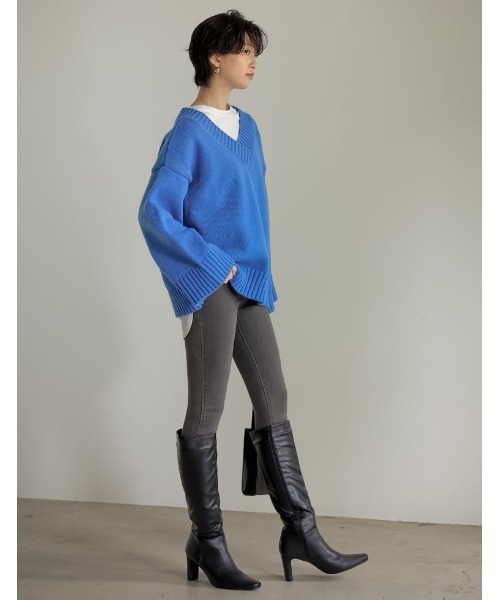 Re:EDIT（リエディ）の「モヘアタッチカラーニット（ニット/セーター・レディース・ピンク/レッド/グリーン/ブルー/イエロー・MEDIUM/LARGE）」の12枚目の写真