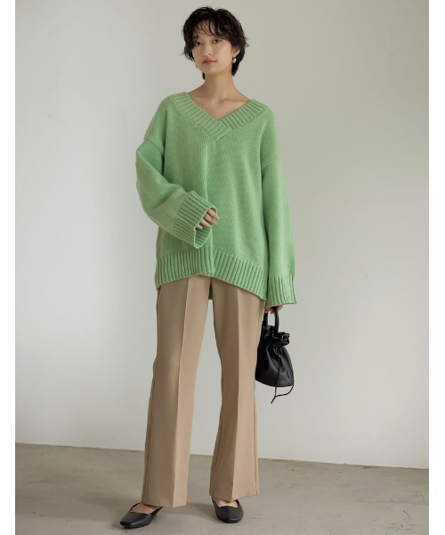 Re:EDIT（リエディ）の「モヘアタッチカラーニット（ニット/セーター・レディース・ピンク/レッド/グリーン/ブルー/イエロー・MEDIUM/LARGE）」の7枚目の写真