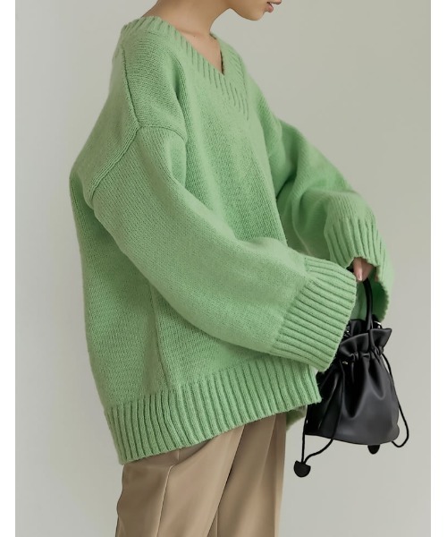 Re:EDIT（リエディ）の「モヘアタッチカラーニット（ニット/セーター・レディース・ピンク/レッド/グリーン/ブルー/イエロー・MEDIUM/LARGE）」の6枚目の写真