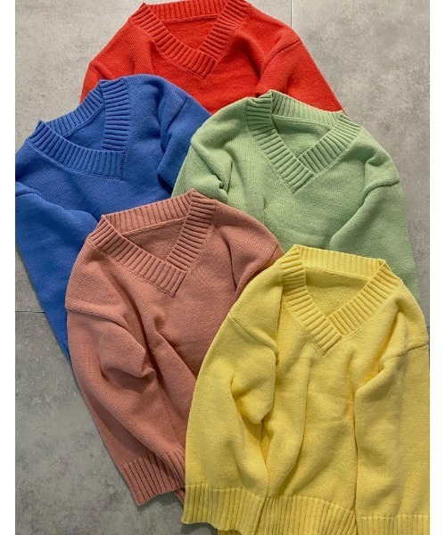 Re:EDIT（リエディ）の「モヘアタッチカラーニット（ニット/セーター・レディース・ピンク/レッド/グリーン/ブルー/イエロー・MEDIUM/LARGE）」の13枚目の写真