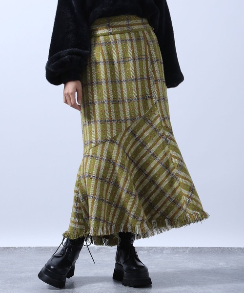 HARE（ハレ）の「マーメイドフリンジスカート(HARE)（スカート・レディース・ブラック/グリーン/グレー・FREE）」の6枚目の写真