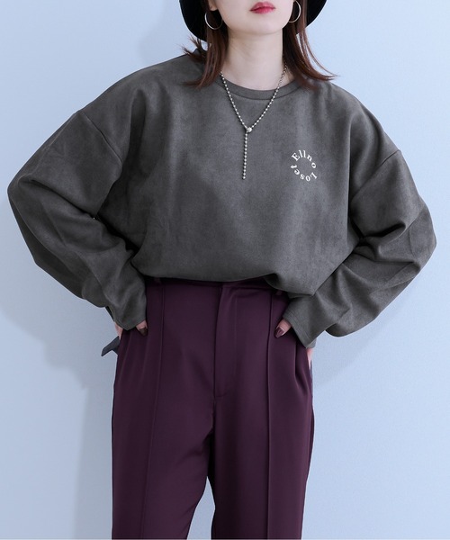 Ellno Loset(エルノロゼット)の「ヌバックタッチプルオーバー(Tシャツ/カットソー・メンズ・チャコールグレー/ライトグレー・MEDIUM/LARGE)」の3枚目の写真