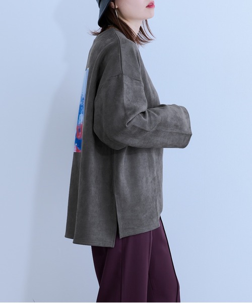 Ellno Loset(エルノロゼット)の「ヌバックタッチプルオーバー(Tシャツ/カットソー・メンズ・チャコールグレー/ライトグレー・MEDIUM/LARGE)」の9枚目の写真