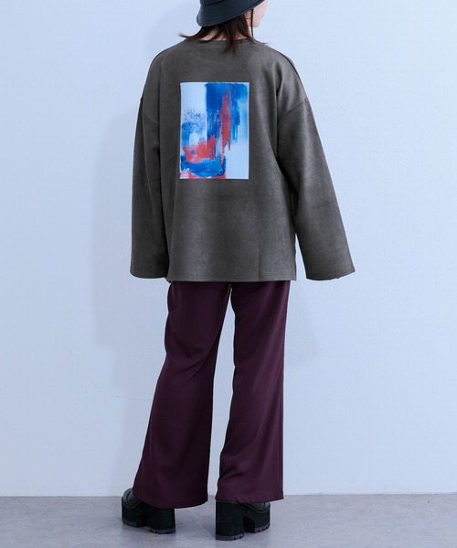 Ellno Loset(エルノロゼット)の「ヌバックタッチプルオーバー(Tシャツ/カットソー・メンズ・チャコールグレー/ライトグレー・MEDIUM/LARGE)」の13枚目の写真