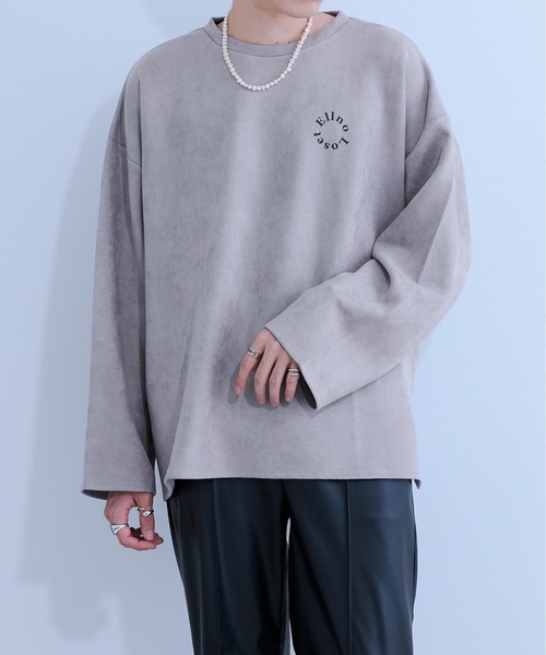 Ellno Loset(エルノロゼット)の「ヌバックタッチプルオーバー(Tシャツ/カットソー・メンズ・チャコールグレー/ライトグレー・MEDIUM/LARGE)」の12枚目の写真