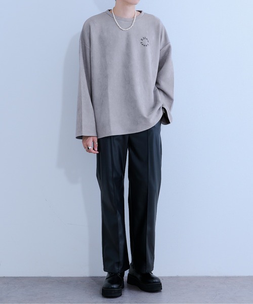 Ellno Loset(エルノロゼット)の「ヌバックタッチプルオーバー(Tシャツ/カットソー・メンズ・チャコールグレー/ライトグレー・MEDIUM/LARGE)」の8枚目の写真