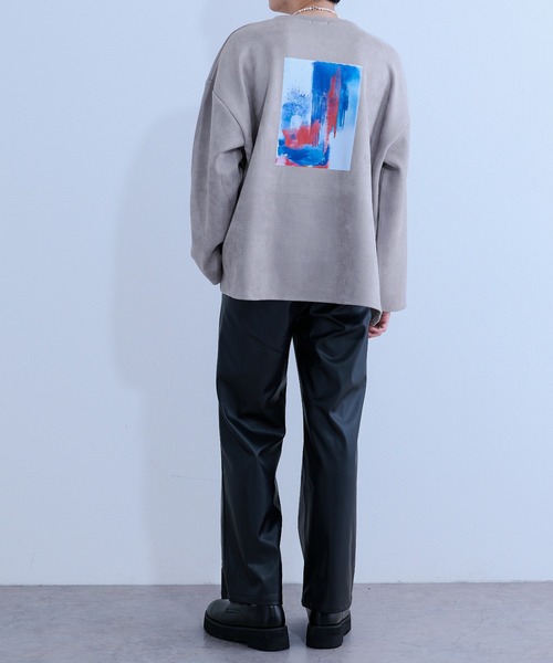 Ellno Loset(エルノロゼット)の「ヌバックタッチプルオーバー(Tシャツ/カットソー・メンズ・チャコールグレー/ライトグレー・MEDIUM/LARGE)」の10枚目の写真