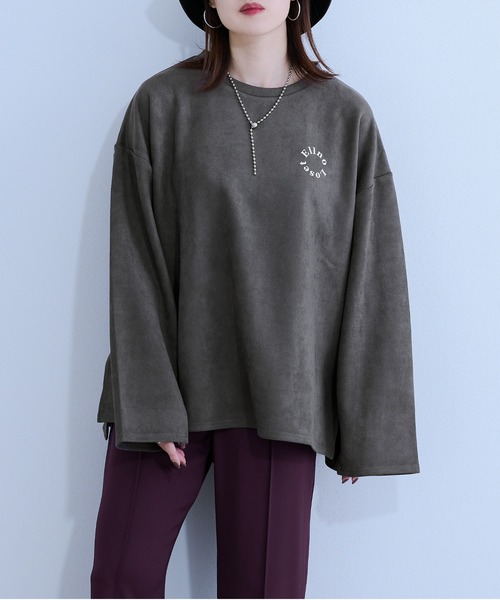 Ellno Loset(エルノロゼット)の「ヌバックタッチプルオーバー(Tシャツ/カットソー・メンズ・チャコールグレー/ライトグレー・MEDIUM/LARGE)」の14枚目の写真