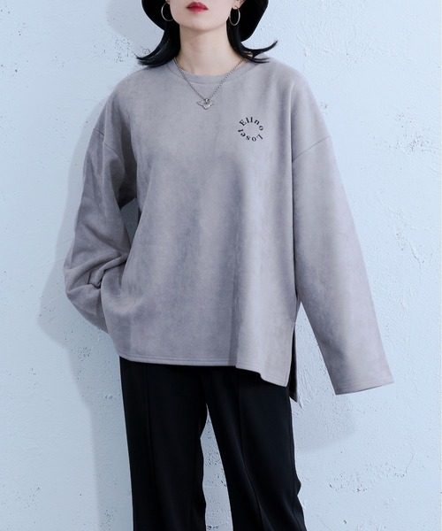 Ellno Loset(エルノロゼット)の「ヌバックタッチプルオーバー(Tシャツ/カットソー・メンズ・チャコールグレー/ライトグレー・MEDIUM/LARGE)」の18枚目の写真