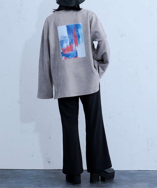 Ellno Loset(エルノロゼット)の「ヌバックタッチプルオーバー(Tシャツ/カットソー・メンズ・チャコールグレー/ライトグレー・MEDIUM/LARGE)」の15枚目の写真