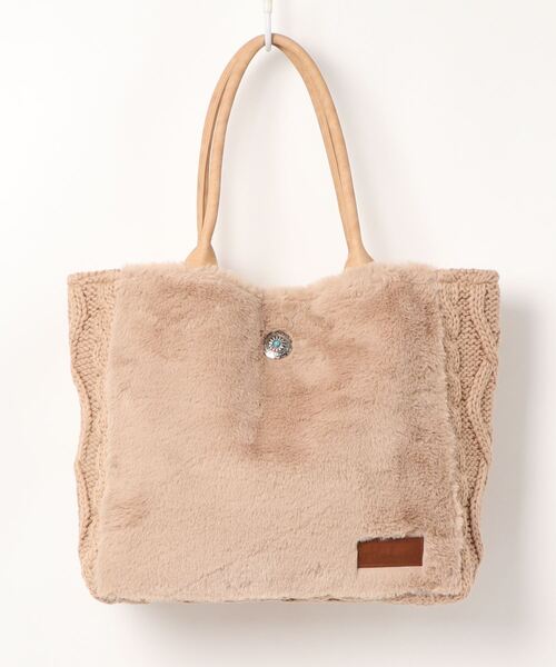 Kahiko(カヒコ)の「【Kahiko】ファーニットビーチバッグ(トートバッグ・レディース・ホワイト/ベージュ/ネイビー/ブラック/オフホワイト/ホワイト×グレー/グレー/カーキ・FREE)」の6枚目の写真