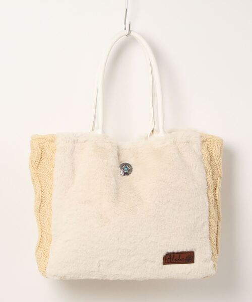 Kahiko(カヒコ)の「【Kahiko】ファーニットビーチバッグ(トートバッグ・レディース・ホワイト/ベージュ/ネイビー/ブラック/オフホワイト/ホワイト×グレー/グレー/カーキ・FREE)」の15枚目の写真