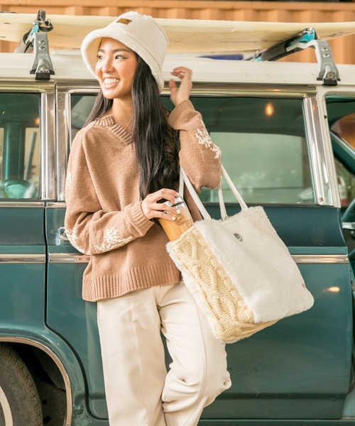 Kahiko(カヒコ)の「【Kahiko】ファーニットビーチバッグ(トートバッグ・レディース・ホワイト/ベージュ/ネイビー/ブラック/オフホワイト/ホワイト×グレー/グレー/カーキ・FREE)」の17枚目の写真