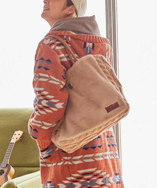 Kahiko(カヒコ)の「【Kahiko】ファーニットビーチバッグ(トートバッグ・レディース・ホワイト/ベージュ/ネイビー/ブラック/オフホワイト/ホワイト×グレー/グレー/カーキ・FREE)」の20枚目の写真